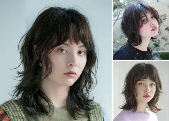 Cô gái với kiểu tóc mullet uốn xoăn trẻ trung