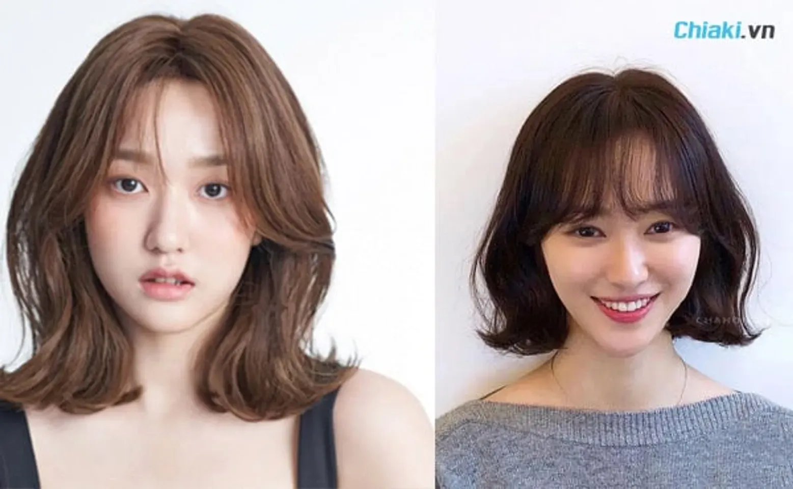 Kiểu tóc uốn xoăn nhẹ có thể tết bím tóc nửa đầu gọn gàng