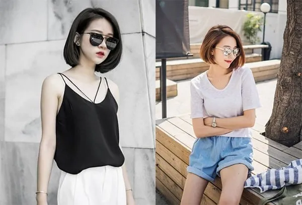 Người mẫu với mái tóc ngắn uốn cụp phồng bồng bềnh, tạo độ dày và sự tự nhiên cho mái tóc mỏng