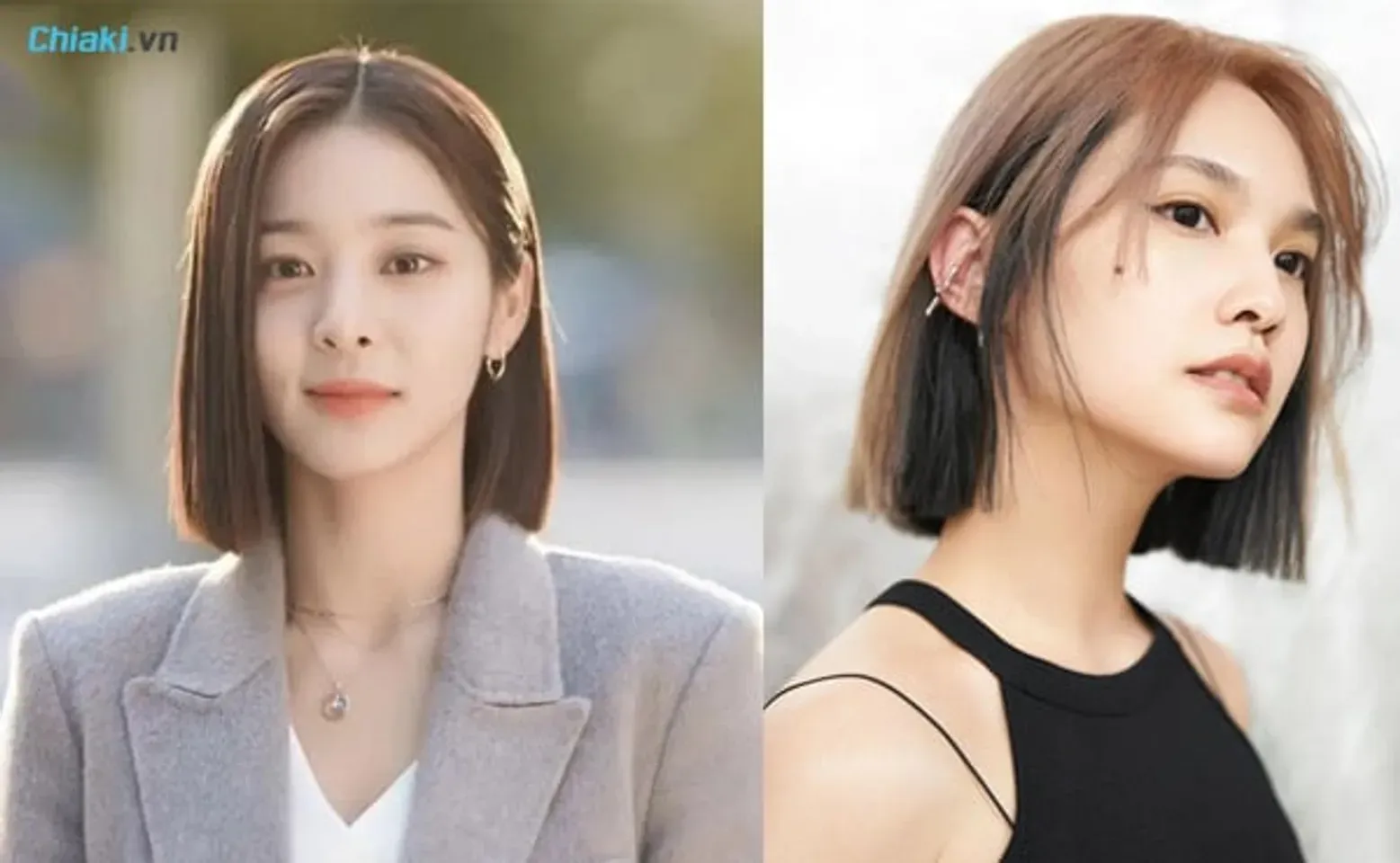 Tóc duỗi thẳng không mái, một kiểu tóc cơ bản có thể tết bím tóc mái đơn giản