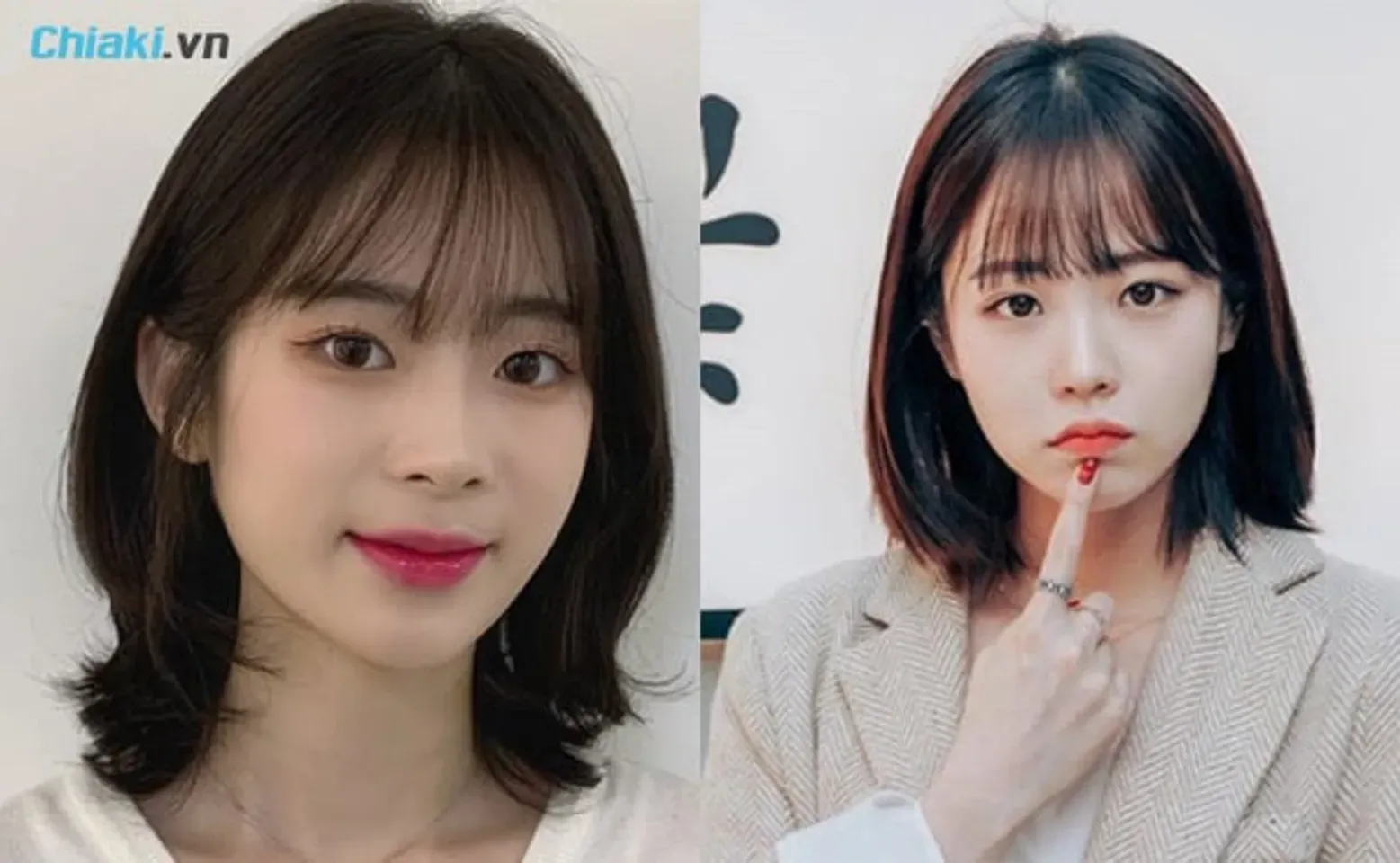 Tóc ngắn mái thưa, phần mái có thể được tết lọn nhỏ thanh thoát