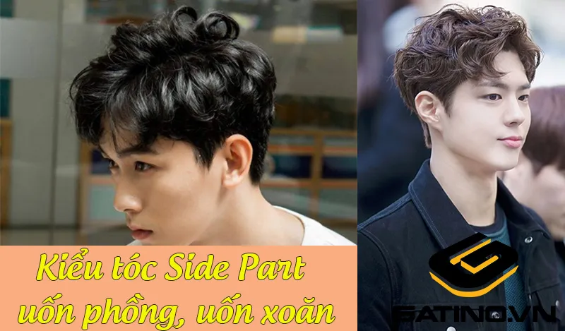 Mô tả kiểu tóc Side Part uốn phồng và uốn xoăn nhẹ nhàng, tạo sự lãng tử và bồng bềnh