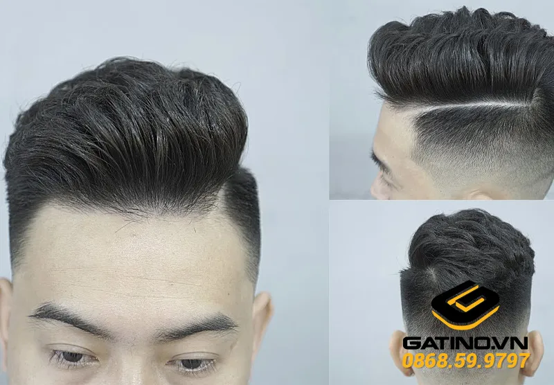 Người đàn ông đang vuốt tóc Undercut cổ điển bằng gel tạo kiểu