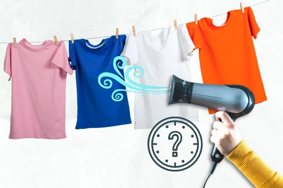 Yếu tố quyết định thời gian sấy khô quần áo nhanh hay chậm bằng máy sấy tóc