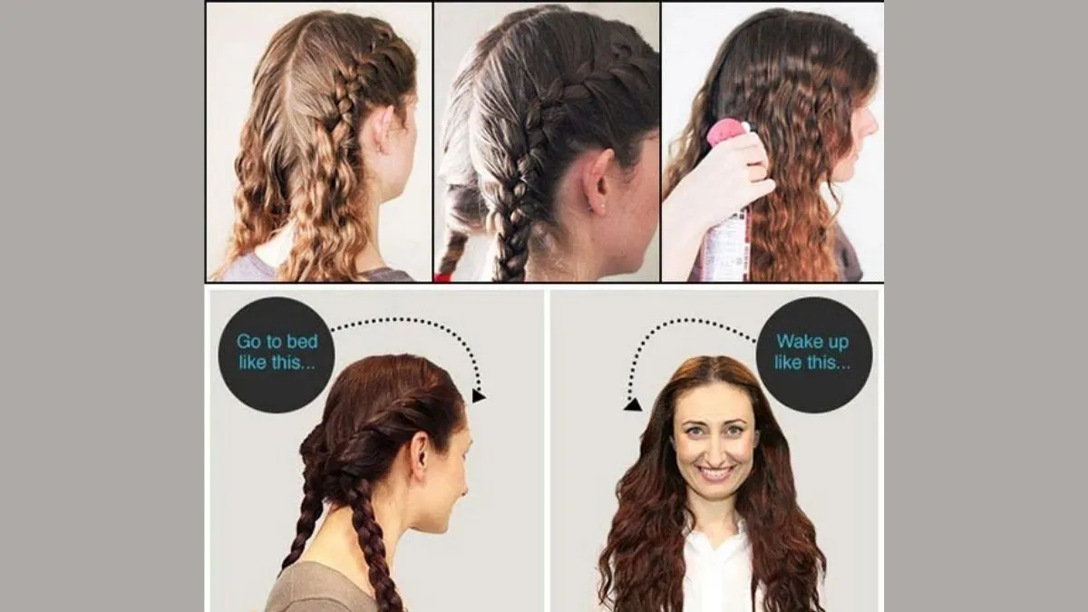 Phương pháp cách làm tóc tại nhà xoăn tự nhiên bằng cách tết tóc