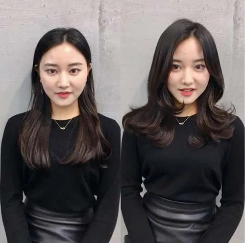 Tóc mái lưa thưa giúp cô gái trông trẻ trung hơn hẳn so với lúc để mái bằng hoặc không mái