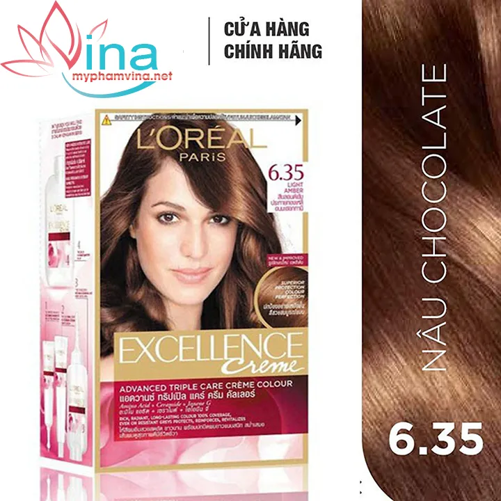 Bộ thuốc nhuộm tóc Loreal Excellence Creme giúp che phủ tóc bạc