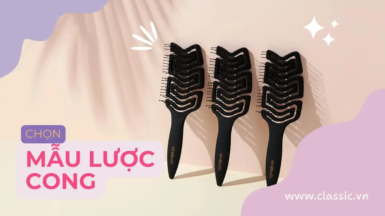 Thiết kế lược cong công thái học giúp ôm sát hình dáng đầu, đẩy nhanh quá trình sấy khô tóc