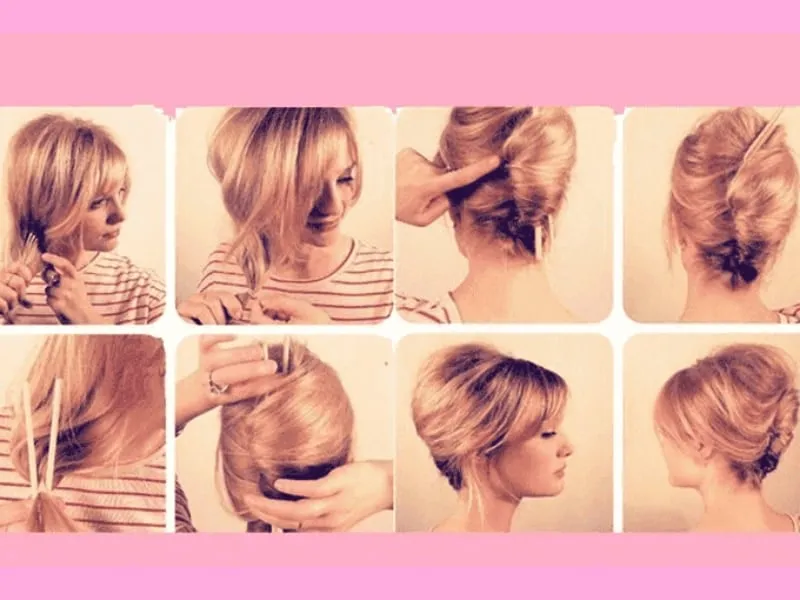 Quý cô trung niên với búi tóc kiểu Pháp mềm mại, thể hiện sự sang trọng và lãng mạn