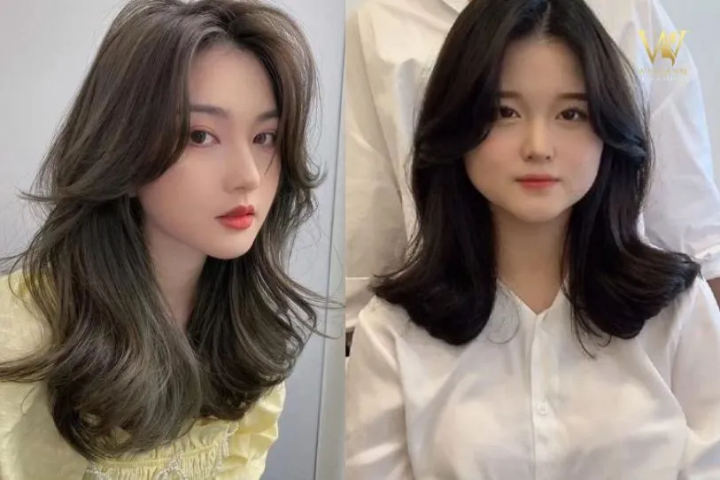 Người mẫu tóc mái bay kết hợp tóc layer bồng bềnh cho mặt tròn