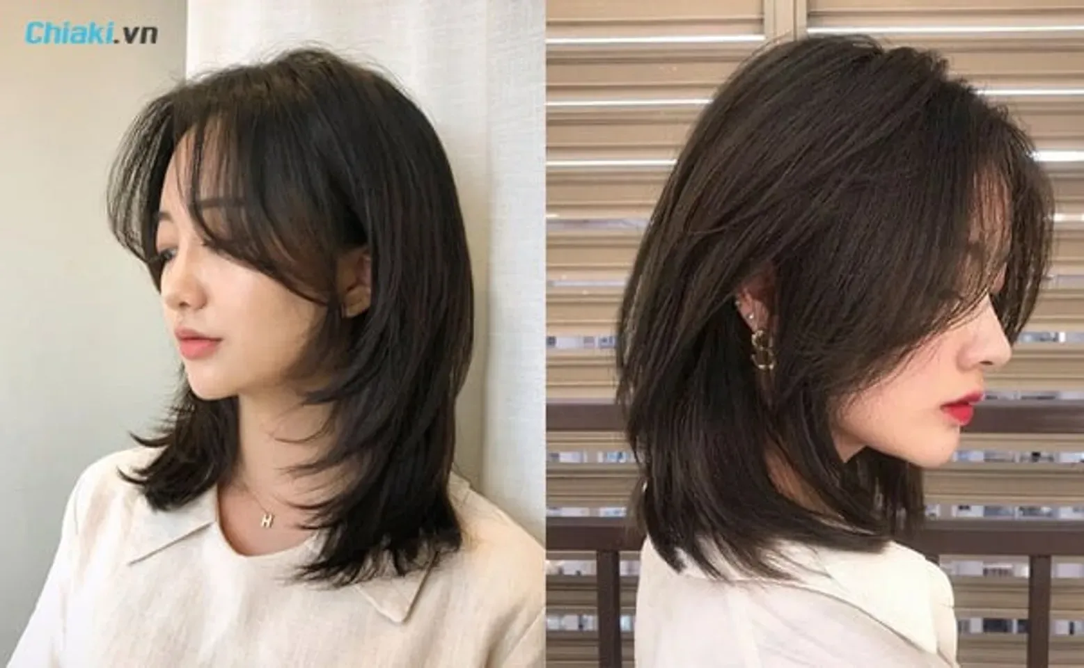 Bím tóc vặn xoắn có thể áp dụng trên kiểu tóc layer uốn nhẹ này