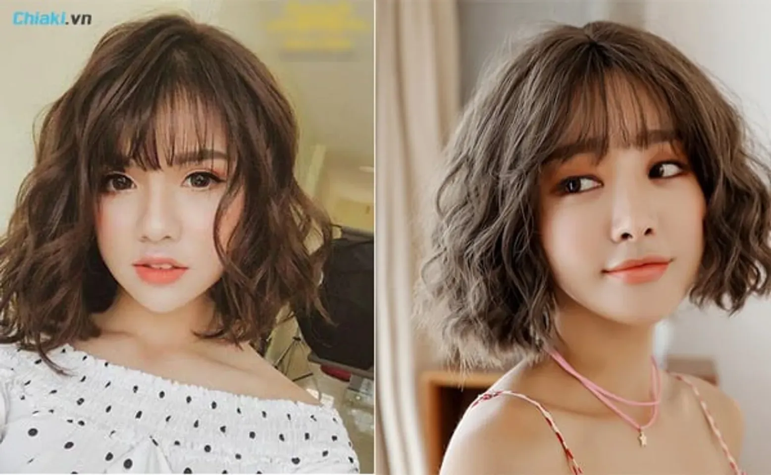 Mẫu tóc ngắn uốn gợn sóng nước, một kiểu tóc đẹp có thể tết lọn nhỏ tạo điểm nhấn