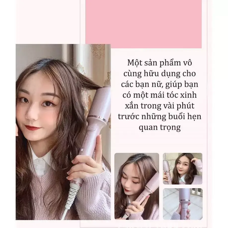 Máy uốn tóc tự động giúp tạo kiểu và giữ nếp tóc xoăn giả nhanh chóng tại nhà