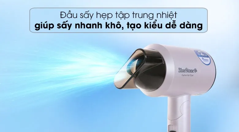 Đầu sấy hẹp của máy sấy tóc giúp tập trung luồng gió để tạo kiểu cách sấy tóc bồng bềnh