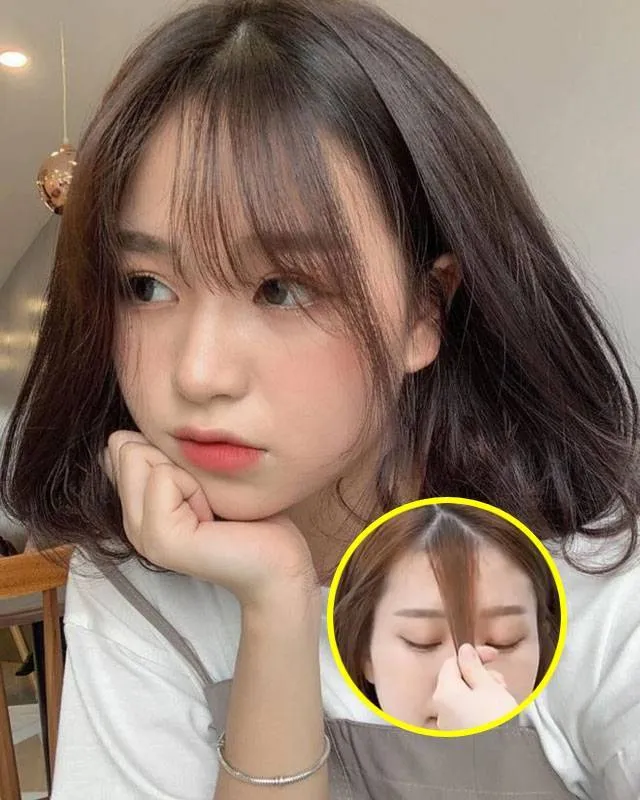 Cách cắt tóc mái đẹp cho nữ kiểu mái thưa Hàn Quốc