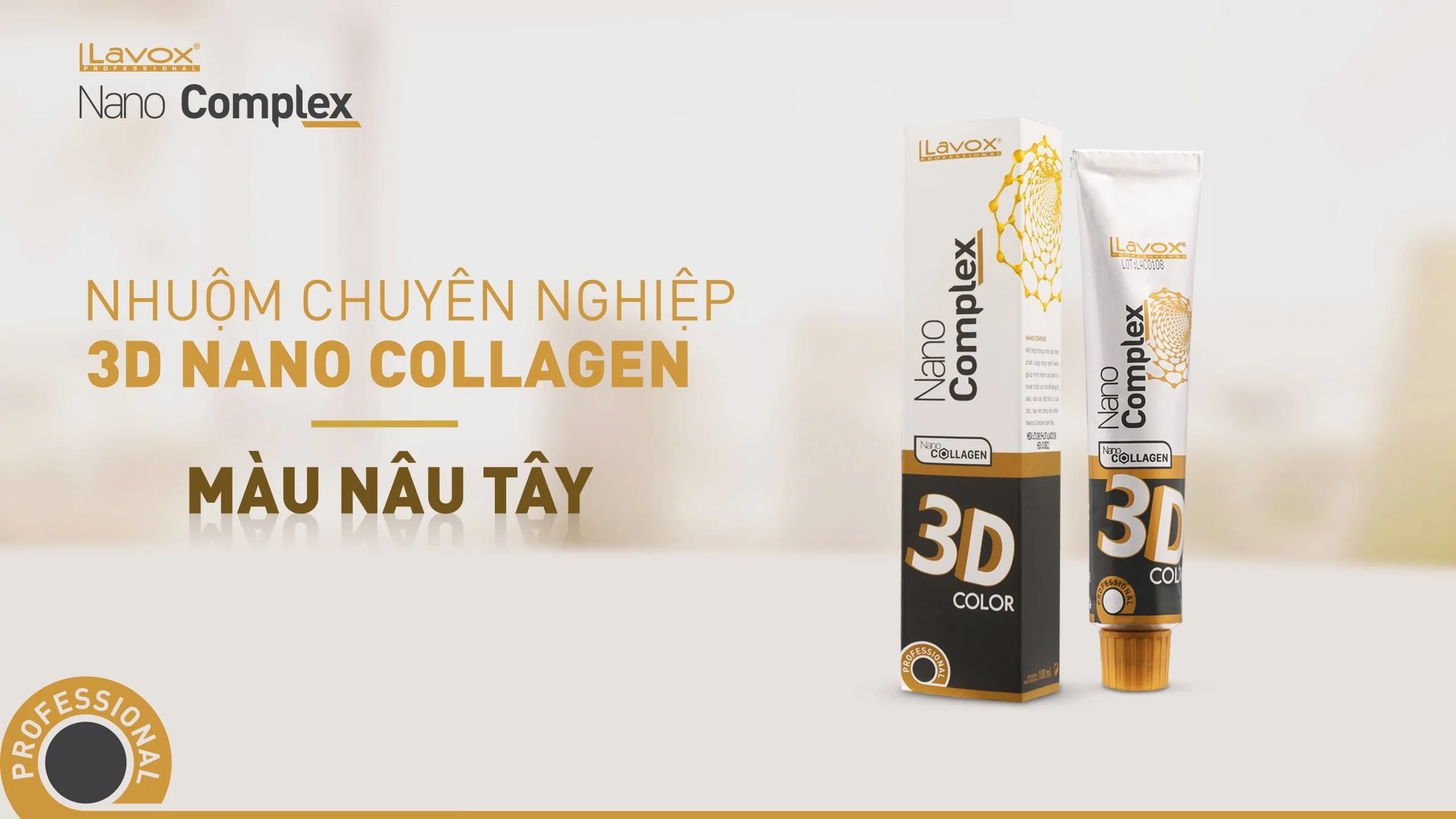 Bộ sản phẩm thuốc nhuộm tóc chuyên nghiệp giúp lên màu nâu chuẩn và dưỡng tóc, áp dụng cách nhuộm tóc màu nâu