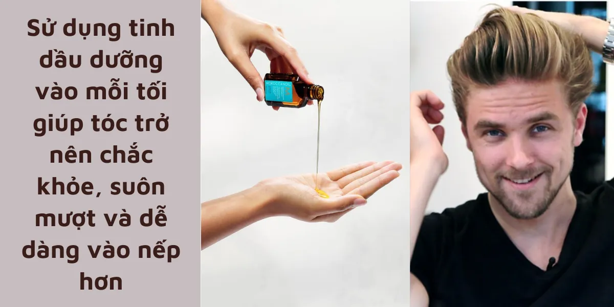 Sử dụng tinh dầu dưỡng tóc sau khi gội là cách làm tóc vào nếp và mượt mà hơn