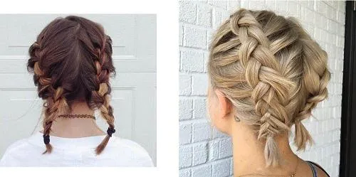 Tóc ngắn tết hai bên từ đỉnh đầu nữ tính, tạo điểm nhấn cho khuôn mặt