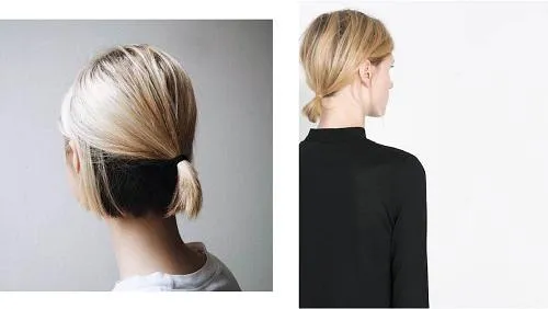 Tóc buộc nửa đầu thấp cho vẻ ngoài gọn gàng và năng động, phù hợp với tóc ngắn