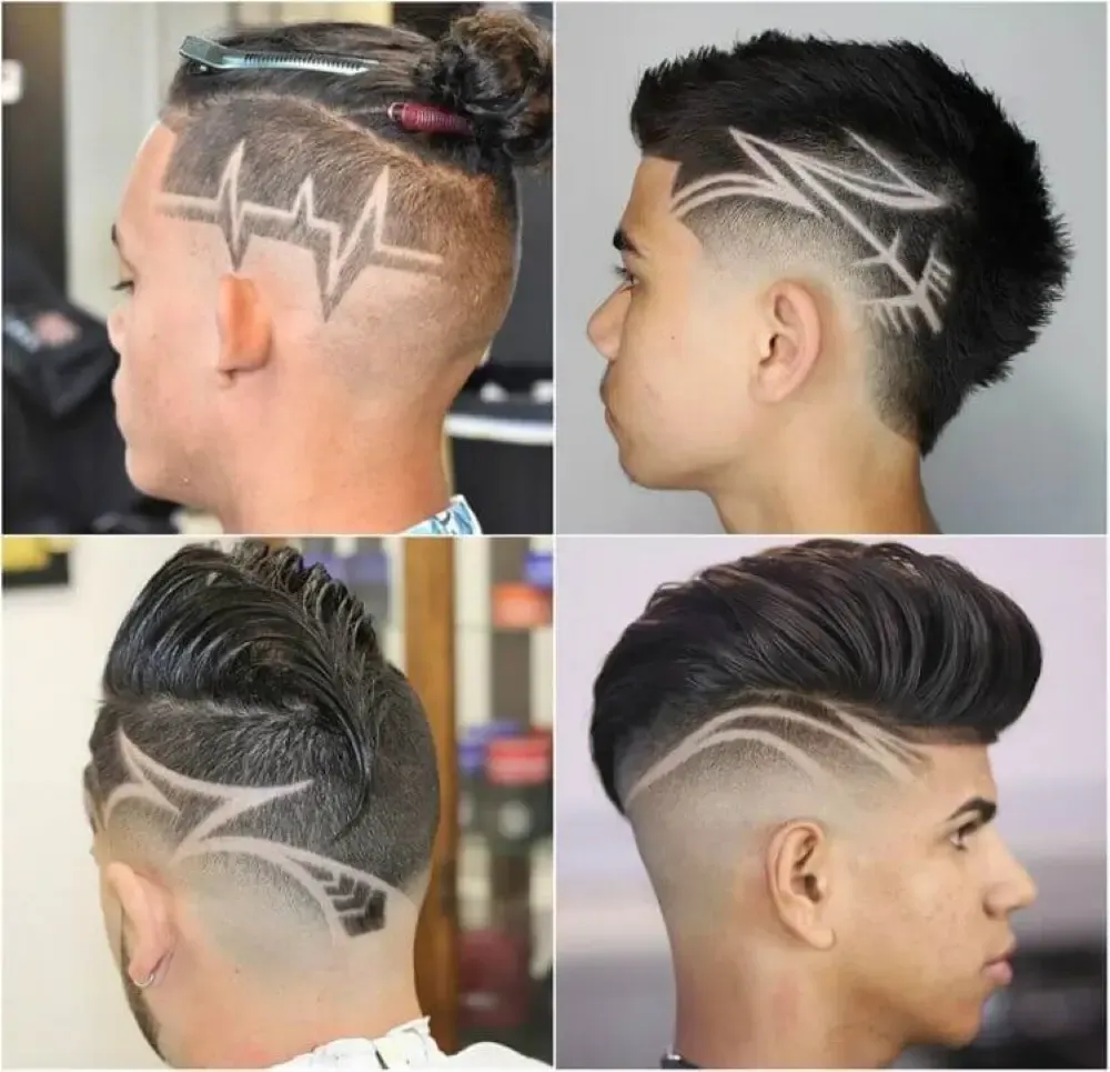 Nhiều kiểu tóc nam kẻ vạch khác nhau, từ undercut, fade đến mohican đều có thể kết hợp với line tóc