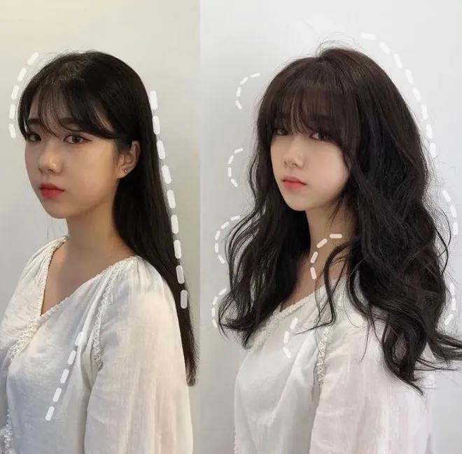 Mái tóc xoăn gợn sóng tự nhiên duyên dáng