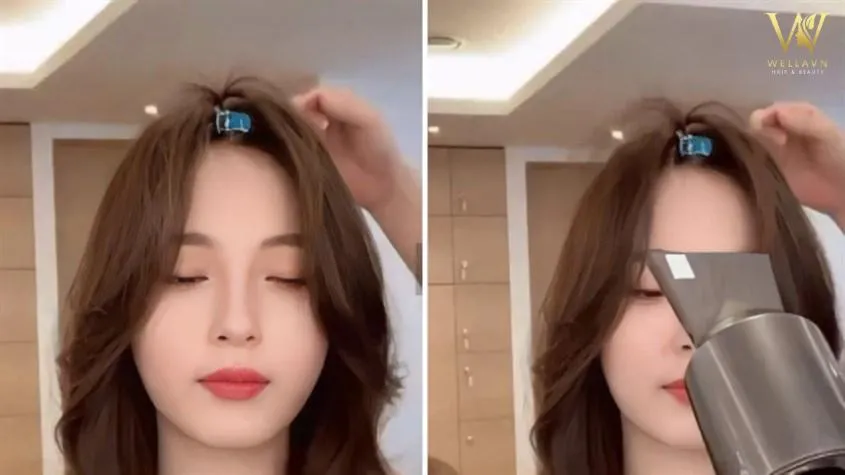 Kỹ thuật sấy tóc mái giúp tóc luôn khô thoáng và cách làm tóc mái không bết