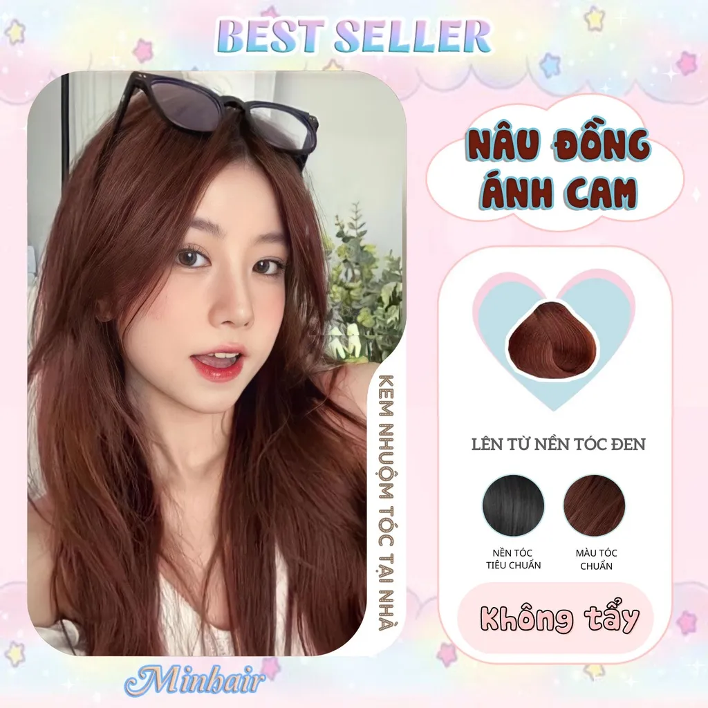 Thuốc nhuộm tóc màu Nâu Đồng Ánh Cam giúp bạn mang đến diện mạo thời thượng và trẻ trung hơn.