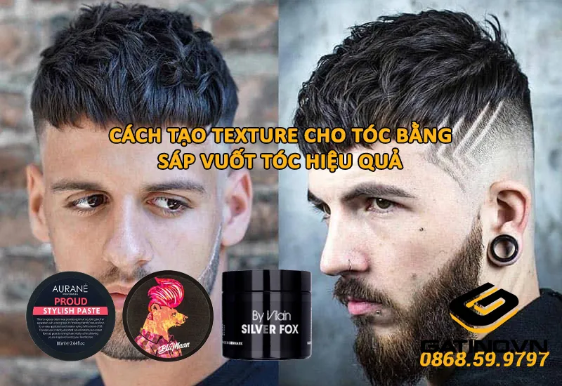 Chàng trai đang sấy tóc ngược chiều mọc để tạo độ phồng cho chân tóc trước khi dùng sáp