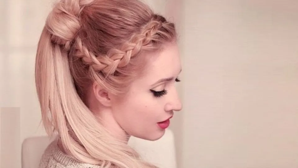 Tết Tóc Đuôi Sam Kiểu Vương Miện Phía Trước