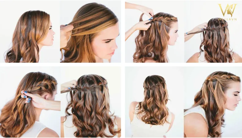 Kỹ thuật tết tóc kiểu thác nước mang đến vẻ đẹp lãng mạn