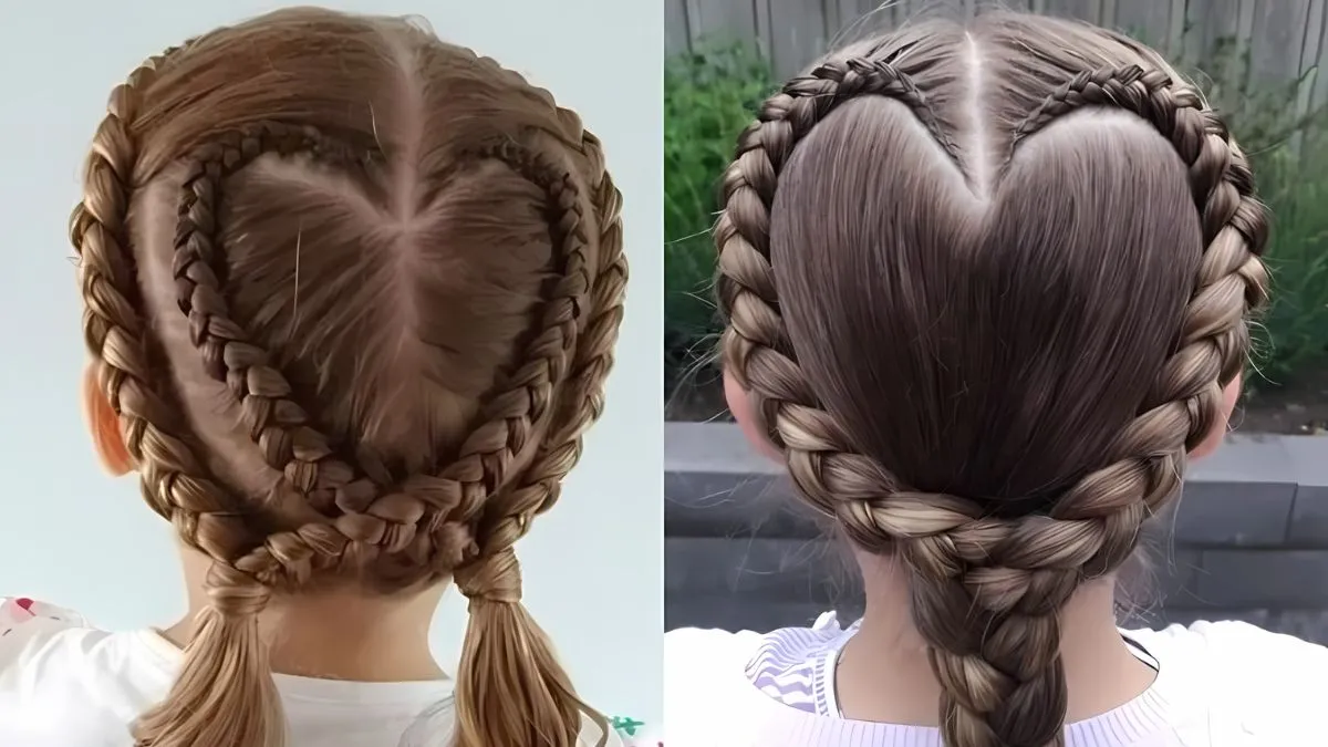 Tết tóc cho bé gái kiểu trái tim