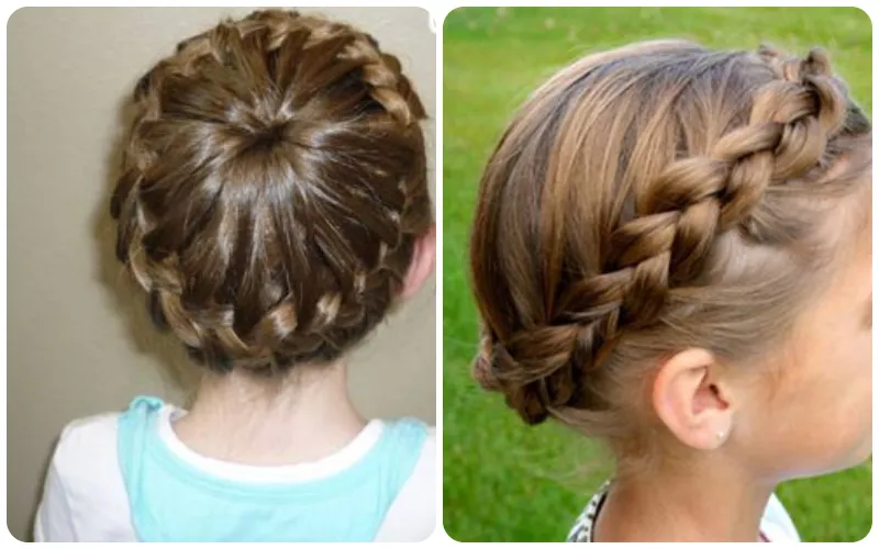 Tết tóc kiểu vương miện mang lại vẻ quý phái cho bé