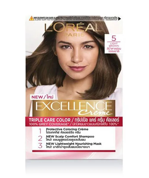 Kem nhuộm L'Oreal Excellence Creme màu Nâu Hạt Dẻ 5, một màu sắc ấm áp và phổ biến từ Đức
