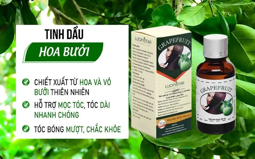 Tinh dầu bưởi nguyên chất dùng theo cách dùng tinh dầu bưởi kích mọc tóc