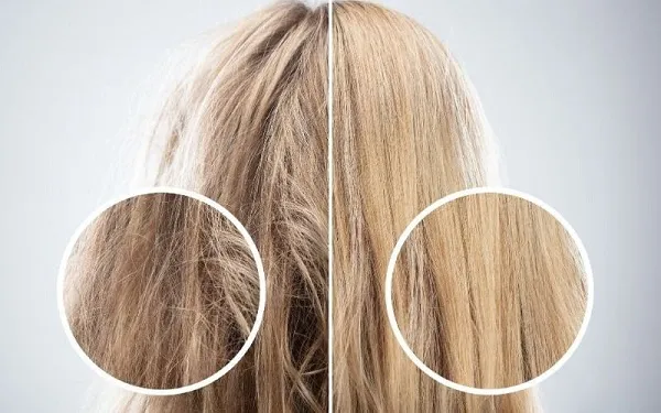 Sự khác biệt rõ rệt về độ suôn mượt sau khi áp dụng các cách khắc phục tóc bị xù