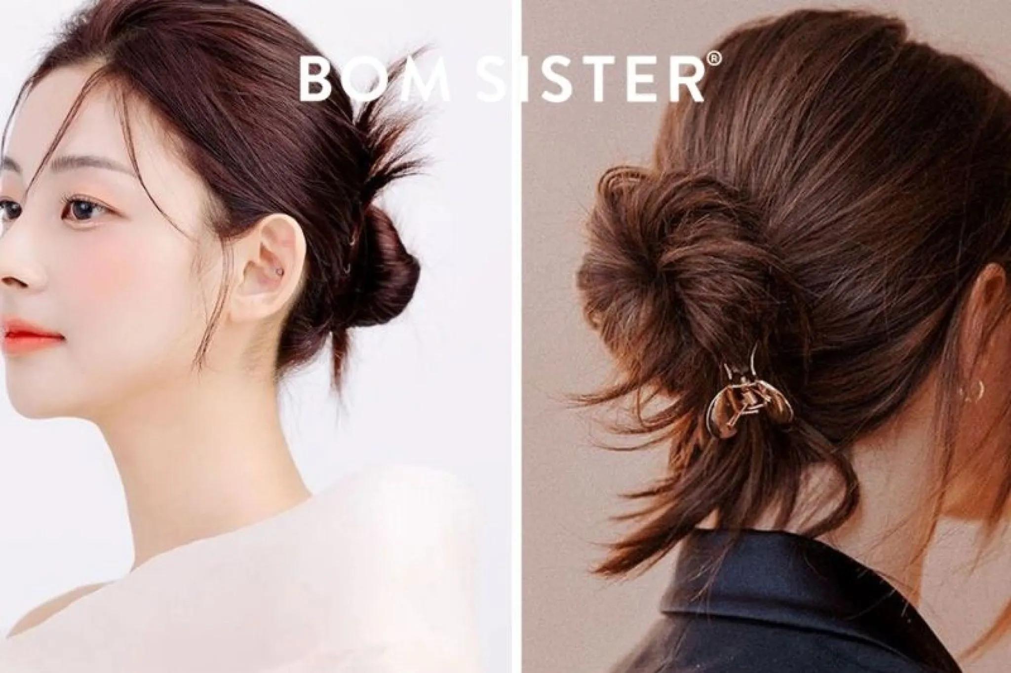 Người mẫu búi tóc thấp rối nhẹ phong cách Hàn Quốc
