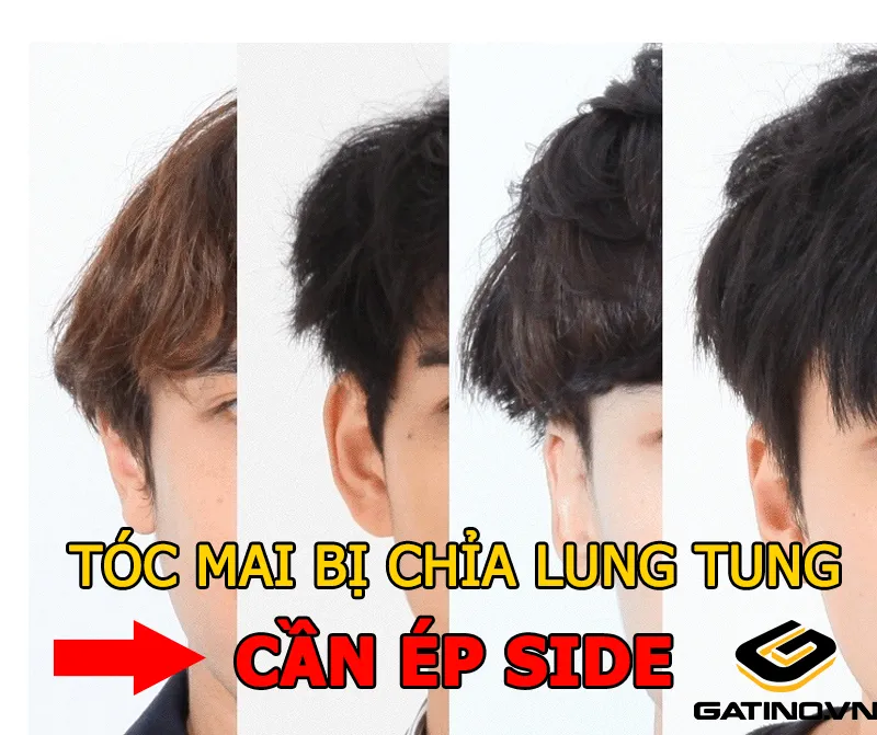 Tóc mai nam giới bị chỉa sang hai bên cần được xử lý để vào nếp