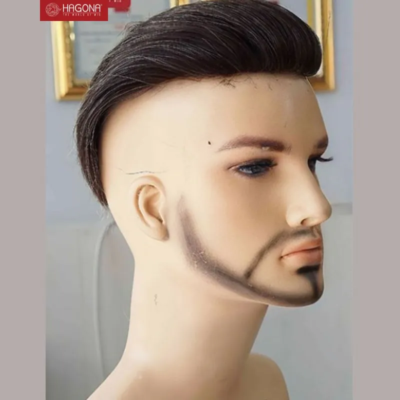 Tóc giả nam dài vuốt ngược giúp người tóc mỏng thưa cải thiện vẻ ngoài