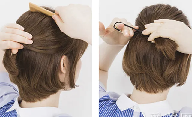 Cô gái buộc tóc nửa đầu lãng mạn, Buộc nửa đầu tối giản cho tóc ngắn