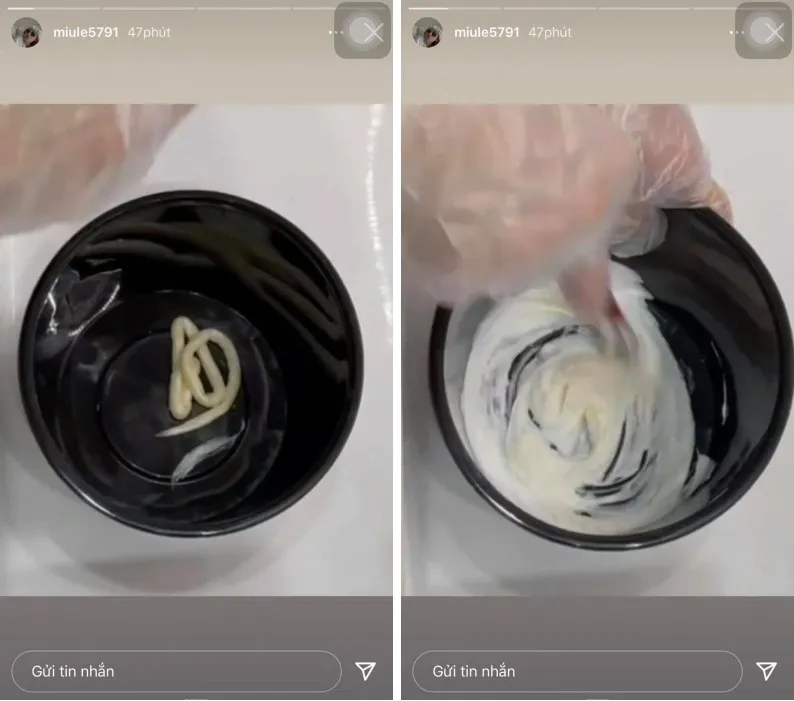 Bộ dụng cụ trộn cơ bản bao gồm bát đựng (không kim loại), cọ nhuộm chuyên dụng, và găng tay là những thứ cần thiết để bắt đầu quy trình pha và bôi thuốc nhuộm.