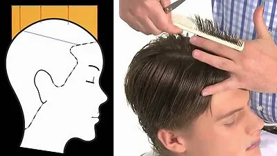 Quá trình chia tóc khu vực đỉnh và thiết lập đường chuẩn