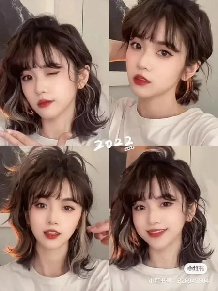 Các kiểu tóc xoăn sóng lơi ngang vai đa dạng, độc đáo.