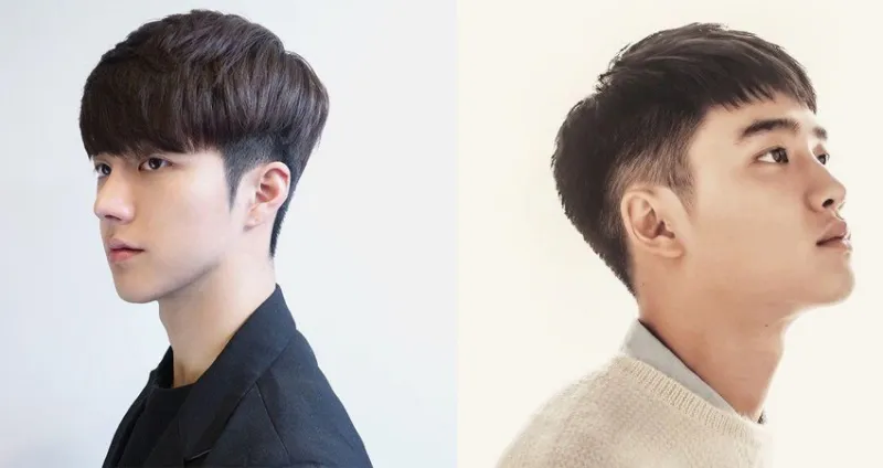 Kiểu tóc layer nam cạo 2 bên kết hợp với uốn xoăn nhẹ mang đến diện mạo mới mẻ và nam tính