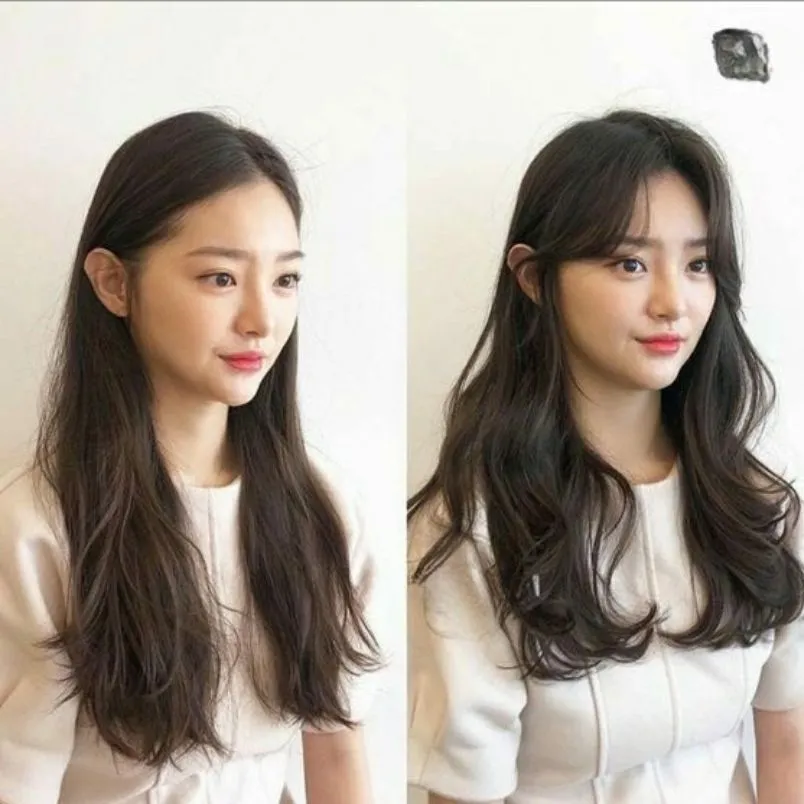 Tóc mái bay ngắn tạo vẻ ngoài trẻ trung, năng động và làm nổi bật đôi mắt