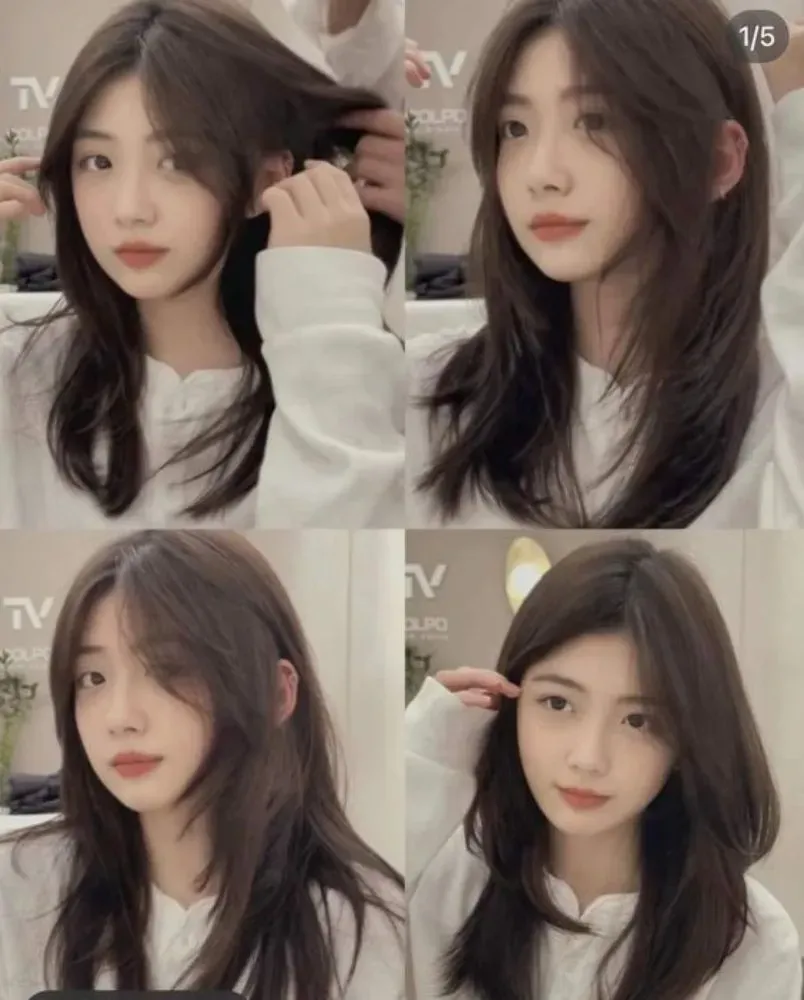 Quá trình tự tạo kiểu uốn giả và tạo độ phồng cho tóc mái bay bằng lô cuốn