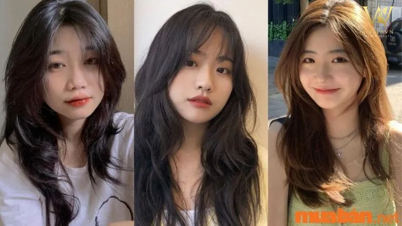 Uốn phồng tóc mái thưa bằng lược tròn