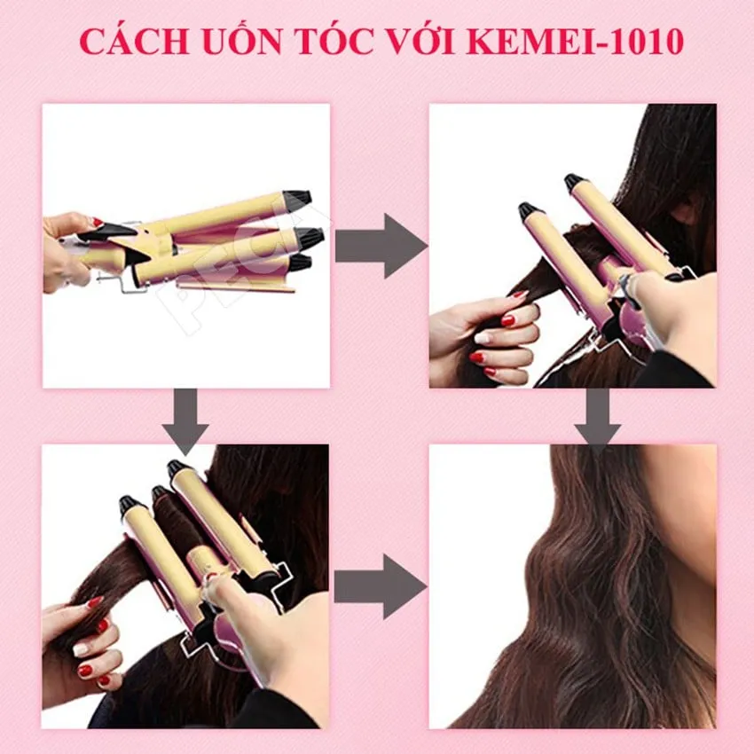 Máy uốn tóc Kemei KM-1010 chuyên dụng tạo kiểu gợn sóng