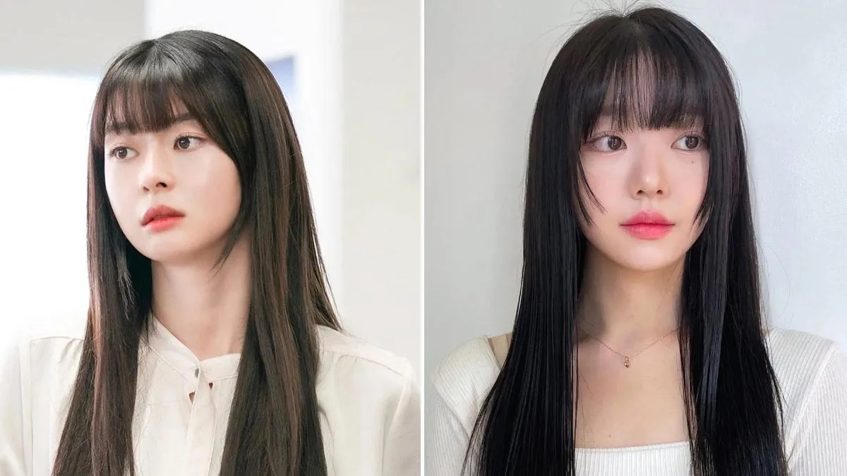 Vẻ đẹp đáng yêu với tóc duỗi phồng và mái bằng