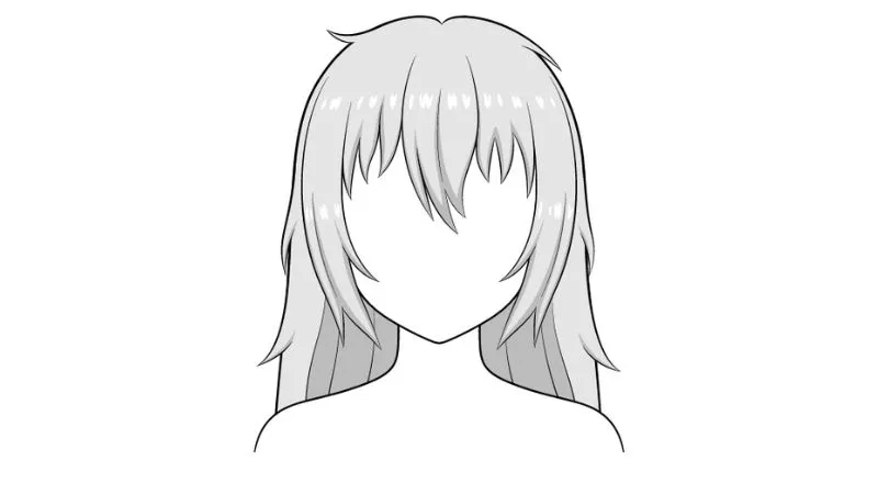 Hình ảnh minh họa cho kỹ thuật tô màu và tạo bóng cuối cùng cho mái tóc