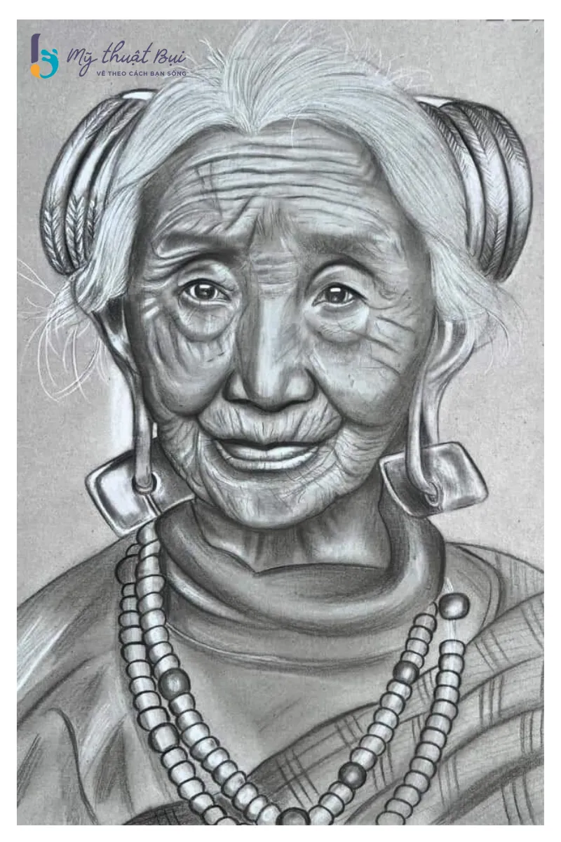 Minh họa cách vẽ tóc bạc, tập trung vào sự tương phản